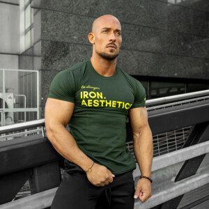 Pánské fitness tričko Iron Aesthetics Be Stronger, zelené