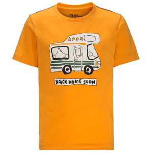 Jack Wolfskin Wolf & Van T B 140, orange pop Dětské bavlněné triko