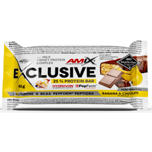 Proteinové tyčinky a sušenky Amix Amix Exclusive Protein Bar-40g-Banana-Chocolate