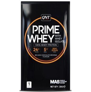 Proteinové prášky QNT PRIME WHEY- 100 % Whey Isolate & Concentrate Blend 30 g Belgian Chocolate Brownie