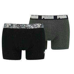 Boxerky Puma  Printed Elastic Boxer 2er Pack Schwarz F001