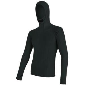 Sensor Merino Df pánské triko dl. rukáv s kapucí černá XXL