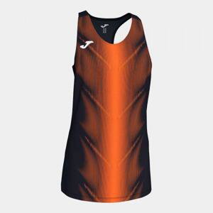 Joma Olimpia T-Shirt Black-Orange Sleeveless Woman 2XL