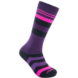 Sensor Ponožky Slope Merino dětské černá/růžová/fialová 32-34