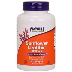 Now Foods Sunflower Lecithin (Slunečnicový lecitin) 1200 mg 100 kapslí