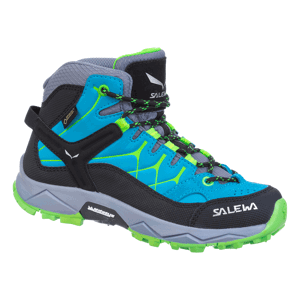 Salewa Jr Alp Trainer Mid GTX EU 33, Blue Danube/Fluo Green Dětské boty