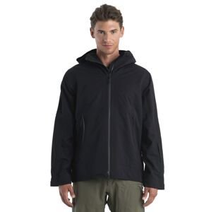 Pánská merino bunda ICEBREAKER Mens Merino Shell+ Peak Hooded Jacket, Black velikost: XL
