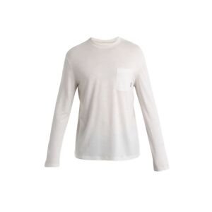 ICEBREAKER Mens Merino 150 Tech Lite III LS Relaxed Pocket Tee, Ecru Heather velikost: L