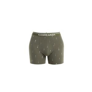 ICEBREAKER Mens Merino Anatomica Boxers Palm Trail AOP, Loden/Aop velikost: M