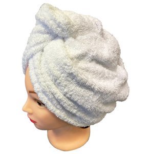 Chanar s.r.o Rychleschnoucí froté turban na vlasy, bílý