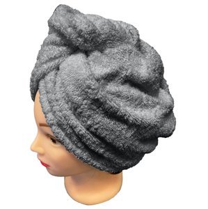 Chanar s.r.o Rychleschnoucí froté turban na vlasy, tmavě šedý