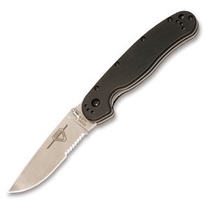 Ontario Knife Company Nůž zavírací ONTARIO RAT 1 saténová čepel komb. ostří Barva: Černá
