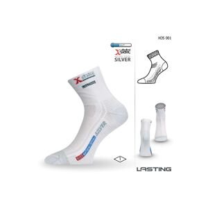 Lasting XOS 001 bílá ponožky se stříbrem Velikost: (38-41) M ponožky