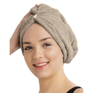 Chanar s.r.o Rychleschnoucí froté turban na vlasy, béžový