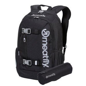 Meatfly batoh Basejumper Black 22 L + PENÁL ZDARMA | Černá | Objem 22 L