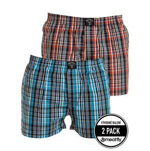 Meatfly pánské trenky Jukebox Dark Blue/Dark Grey Double pack | Modrá | Velikost XXL | 100% bavlna