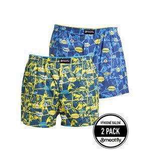 Meatfly pánské boxerky Agostino Yellow/Blue Comics | Žlutá | Velikost XL