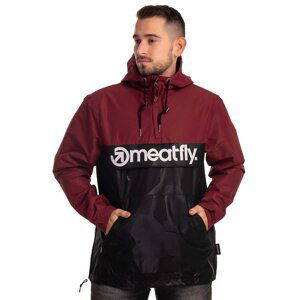 Meatfly pánská street bunda Garen Wine / Shade Black Emboss | Červená | Velikost XL