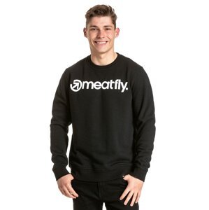 Meatfly pánská mikina MF Logo Crewneck Black | Černá | Velikost XS