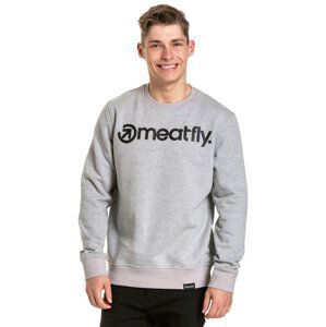 Meatfly pánská mikina MF Logo Crewneck Grey Heather | Šedá | Velikost XXL