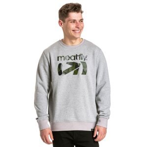 Meatfly pánská mikina Podium Crewneck Grey Heather | Šedá | Velikost M