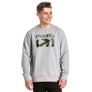 Meatfly pánská mikina Podium Crewneck Grey Heather | Šedá | Velikost L