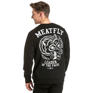 Meatfly pánská mikina Leader Of The Pack Crewneck Black | Černá | Velikost L