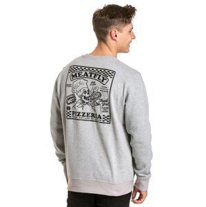 Meatfly pánská mikina Pizza Crewneck Grey Heather | Šedá | Velikost L