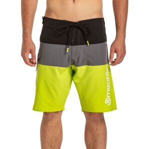 Meatfly pánské plavky Mitch Boardshorts 21" Lime Stripes | Černá | Velikost XL