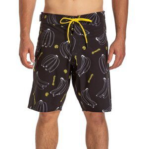 Meatfly pánské plavky Mitch Boardshorts 21" Bananas | Černá | Velikost M