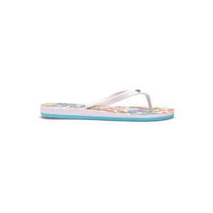 Roxy dámské žabky Tahiti VII White/C Pink/Floral Print | Bílá | Velikost 8,5 US