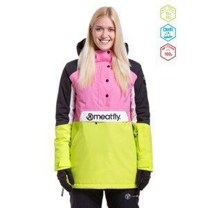 Meatfly dámská SNB & SKI bunda Aiko Acid Lime/Hot Pink | Růžová | Velikost L