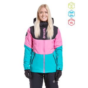 Meatfly dámská SNB & SKI bunda Kirsten Hot Pink/Turquoise | Růžová | Velikost XS