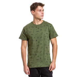 Meatfly pánské tričko Sketchy Olive | Zelená | Velikost M | 100% bavlna