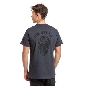 Meatfly pánské tričko Skuller Charcoal Heather | Šedá | Velikost XL