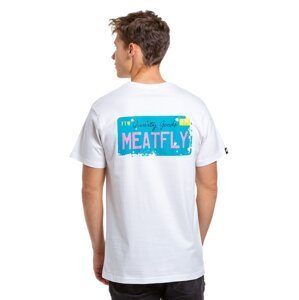 Meatfly pánské tričko Plate White | Bílá | Velikost XL