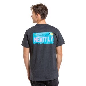 Meatfly pánské tričko Plate Charcoal Heather | Šedá | Velikost S