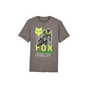 Fox pánské tričko X Pro Circuit Prem Ss Heather Graphite | Šedá | Velikost M | 100% bavlna