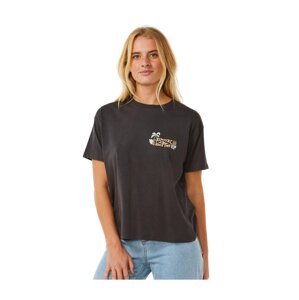 Rip curl dámské tričko Tiki Tropics Relaxed Washed Black | Černá | Velikost L | 100% bavlna