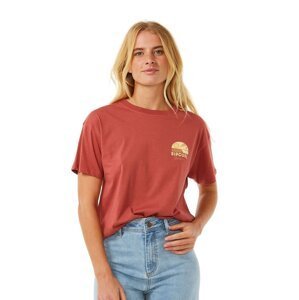 Rip curl dámské tričko Line Up Relaxed Maroon | Červená | Velikost L | 100% bavlna