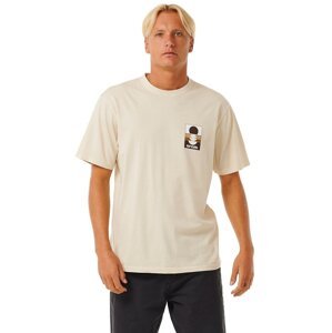 Rip curl pánské tričko Surf Revivial Peaking Vintage White | Bílá | Velikost L | 100% bavlna