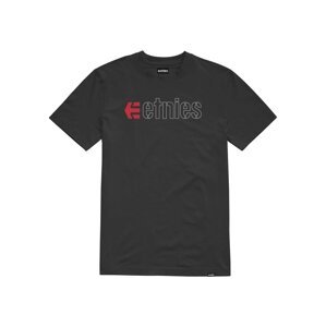 Etnies pánské tričko Ecorp Black/Red/White | Černá | Velikost L | 100% bavlna