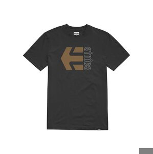 Etnies pánské tričko Corp Combo Black/Brown | Černá | Velikost S | 100% bavlna
