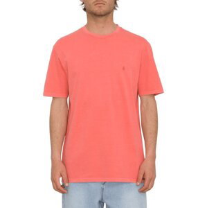 Volcom pánské tričko Solid Stone Emb Sst Washed Ruby | Červená | Velikost M