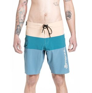Meatfly pánské plavky Mitch Boardshorts 21" Slate Blue / Latte | Modrá | Velikost XL
