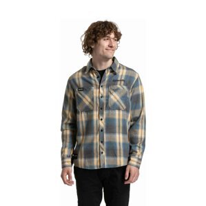 Meatfly pánská košile Kurt Cream / Blue | Modrá | Velikost L | 100% bavlna