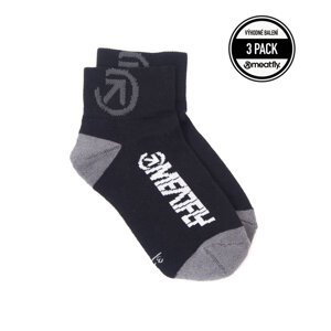 Meatfly ponožky Bike Middle Socks - Triple pack A – Black | Černá | Velikost M