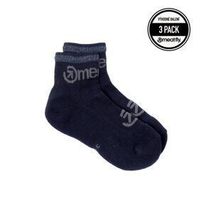 Meatfly ponožky Logo Middle Socks - Triple pack C – Black | Černá | Velikost M
