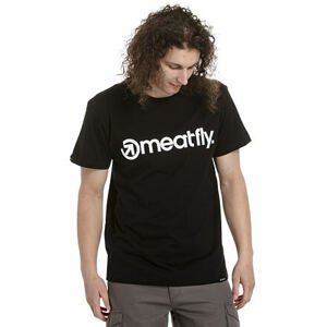 Meatfly pánské tričko MF Logo Black | Černá | Velikost XXS | 100% bavlna