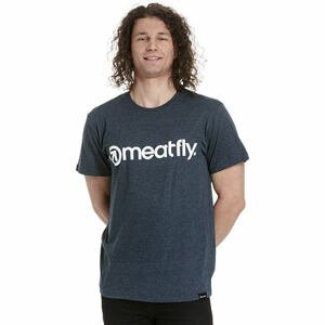 Meatfly pánské tričko MF Logo Navy Heather | Modrá | Velikost L
